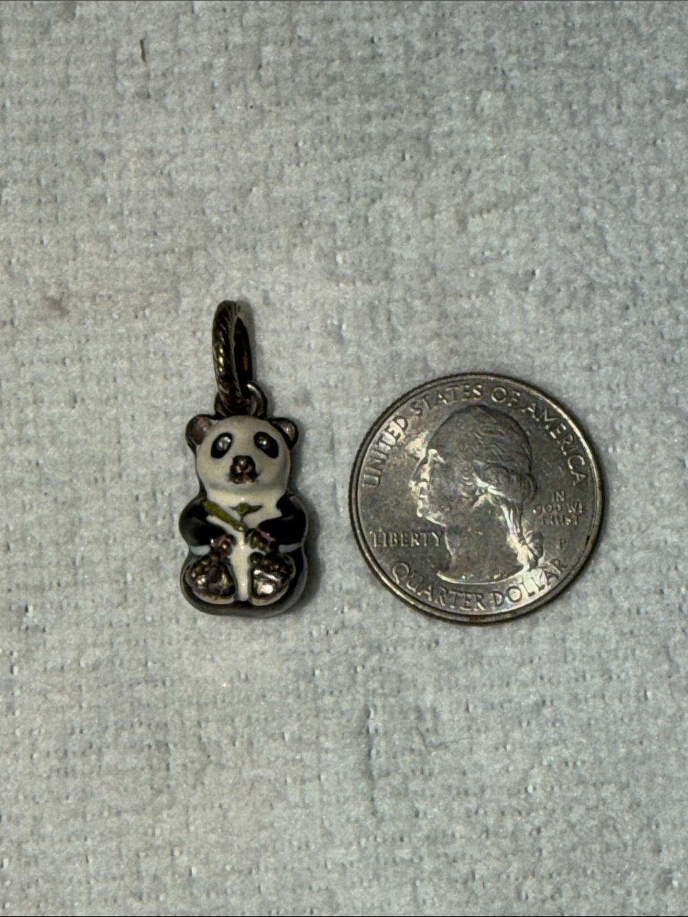 Retired Brighton Panda Bear Charm Silver Black Enamel Vintage Rare - Picture 6 of 6